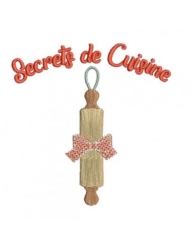 Motif de broderie machine secrets de cuisine rouleau pâtisserie