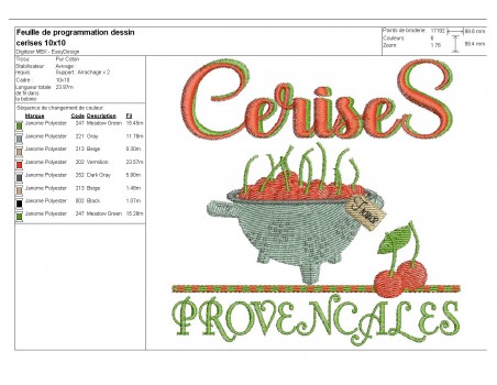 Instant download machine embroidery  Camargue rice