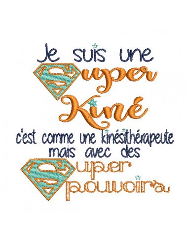 Motif de broderie super kinésithérapeute