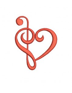 motif de broderie coeur musical