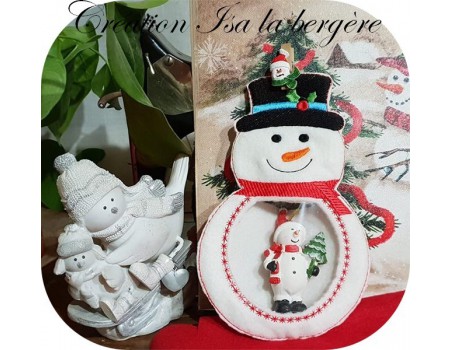 Motif de broderie machine bonhomme de neige  ITH pour bonbons