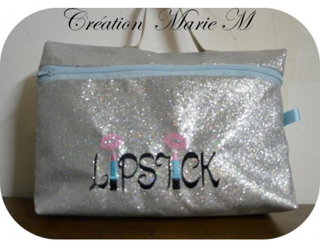 Motif de broderie machine lipstick