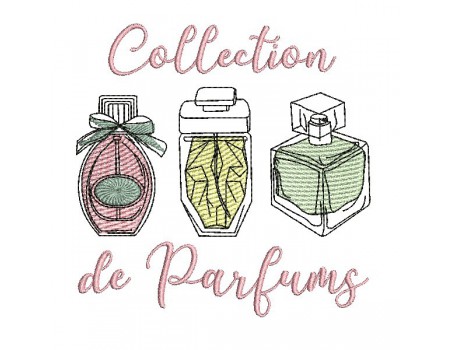 Motif de broderie machine flacons de parfums