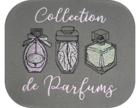 Motif de broderie machine flacons de parfums