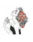 embroidery design woman parfume