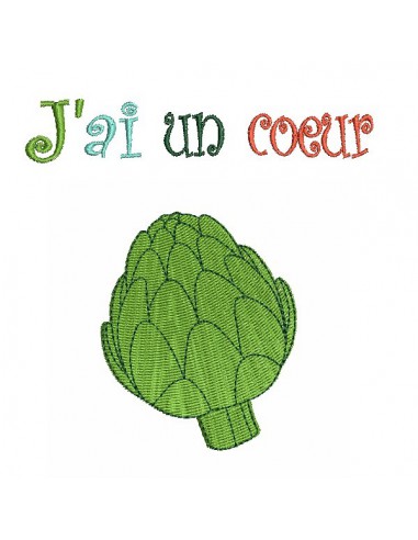 Instant download machine embroidery I am a heart of artichoke