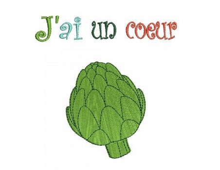 Instant download machine embroidery I am a heart of artichoke