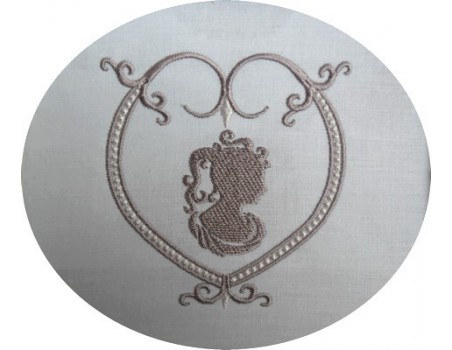 Motif de broderie coeur perlé