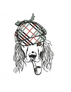 Instant download machine embroidery applique dog Cocker Spaniel