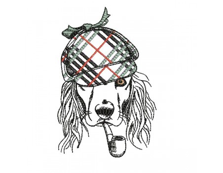Instant download machine embroidery applique dog Cocker Spaniel