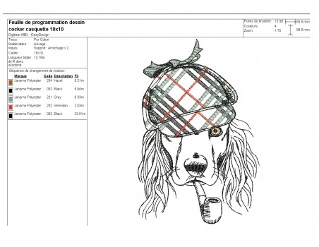 Instant download machine embroidery applique dog Cocker Spaniel