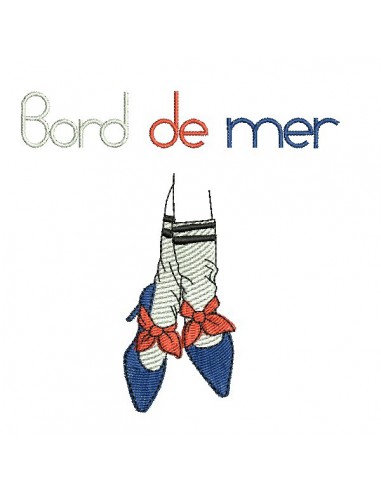 Motif de broderie machine chaussures bord de mer