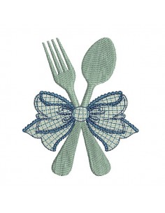 Motif de broderie machine  couverts avec un noeud