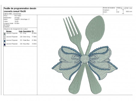 Instant download machine embroidery cutlery