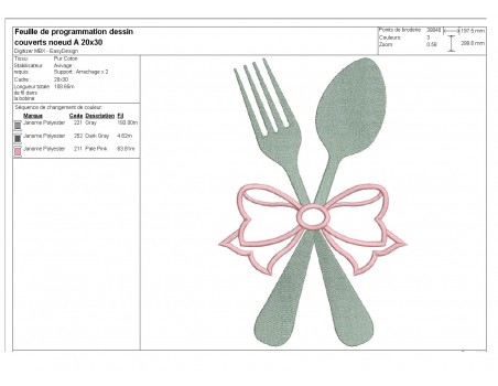 Instant download machine embroidery cutlery applique