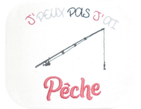 Motif de broderie machine canne à pêche