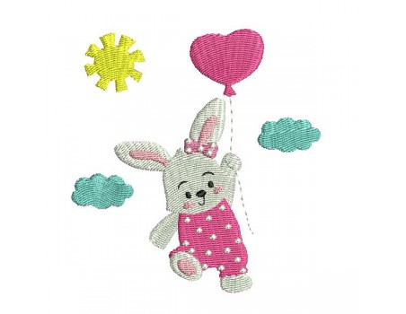 motif de broderie lapine