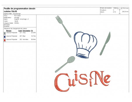 Instant download machine embroidery chef's kitchen