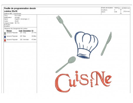 Instant download machine embroidery chef's kitchen