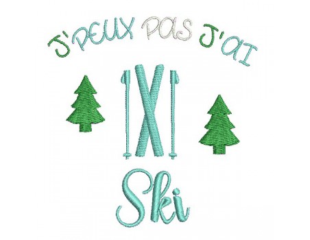 Motif de broderie machine ski