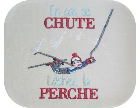 Motif de broderie machine skieur