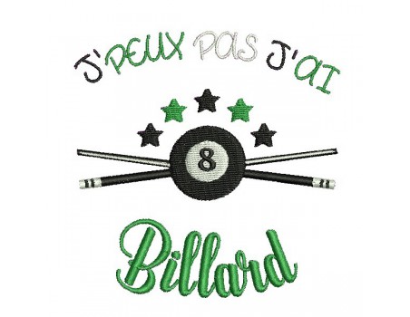 Motif de broderie machine billard