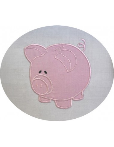 Motif de broderie tirelire cochon