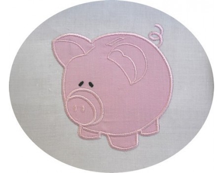 Motif de broderie tirelire cochon