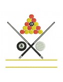 Instant download machine embroidery design billiards 8 pool