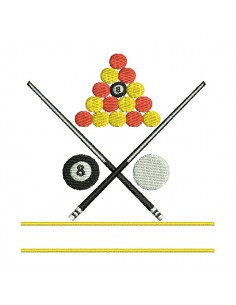 Motif de broderie machine billard 8 pool