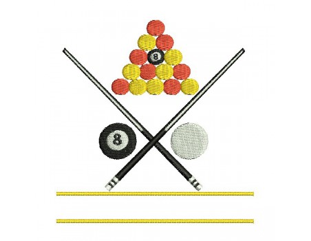 Instant download machine embroidery design billiards