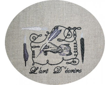 Motif de broderie plume d'écriture