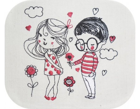 Instant download machine embroidery design valentines day