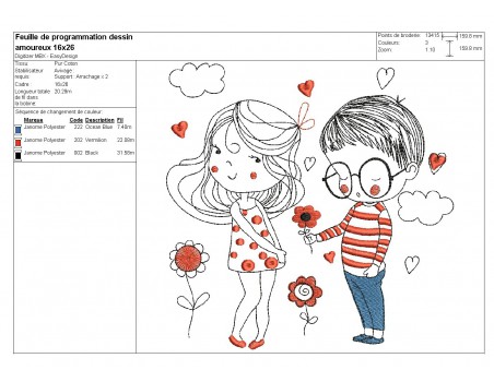 Instant download machine embroidery design valentines day