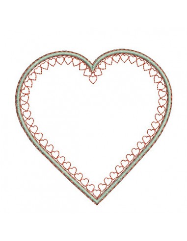 Motif de broderie machine coeur appliqué