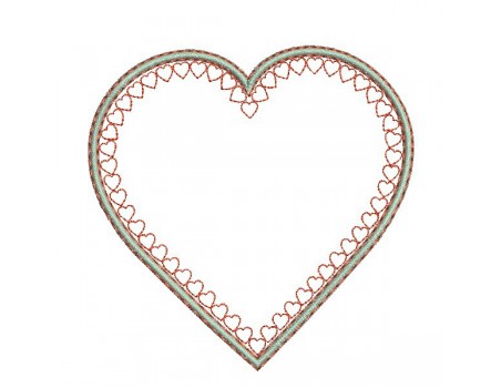 Motif de broderie machine coeur appliqué