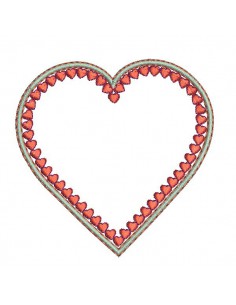Motif de broderie machine coeur appliqué