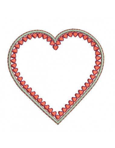 Motif de broderie machine coeur appliqué