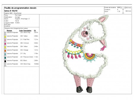 Instant download machine embroidery lama