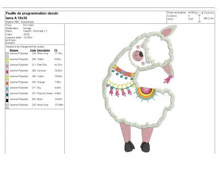 Instant download machine embroidery lama