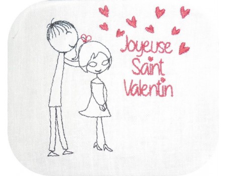 Motif de broderie machine amoureux saint valentin