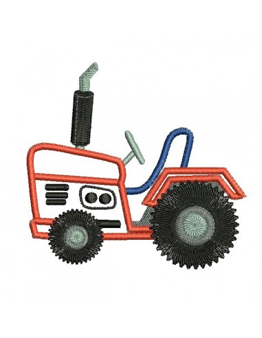 Instant download machine embroidery applique tractor