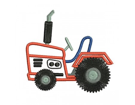 Instant download machine embroidery applique tractor