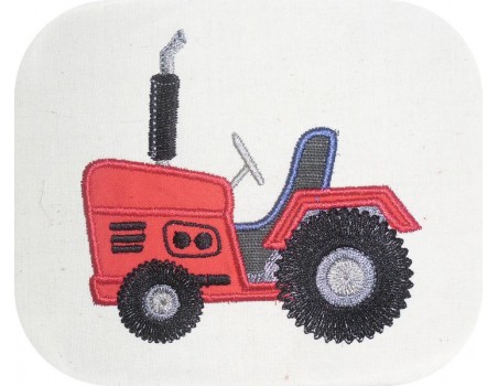 Instant download machine embroidery applique tractor