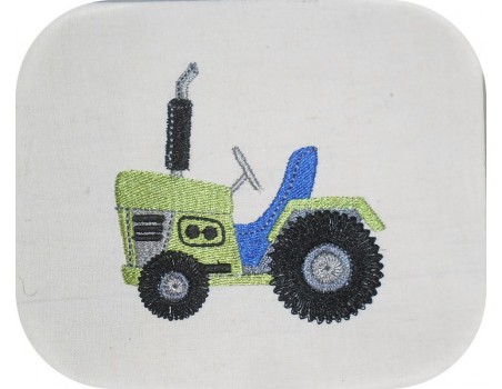 Instant download machine embroidery applique tractor