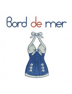 Motif de broderie machine haut noué bord de mer