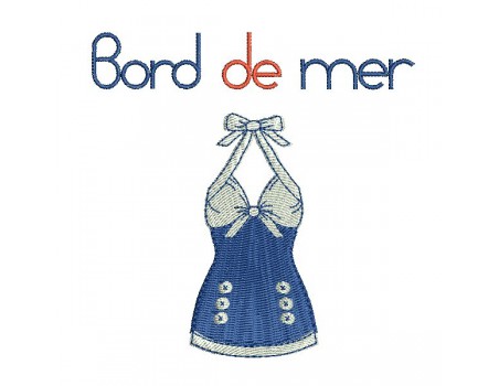 Motif de broderie machine haut noué bord de mer