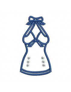 Motif de broderie machine dos nu en appliqué