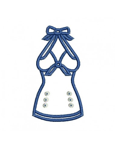 Instant download machine embroidery design sailor knotted bustier