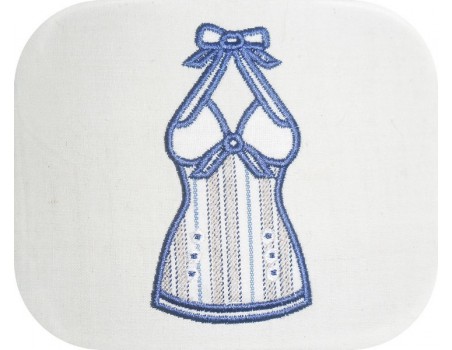 Instant download machine embroidery design sailor knotted bustier